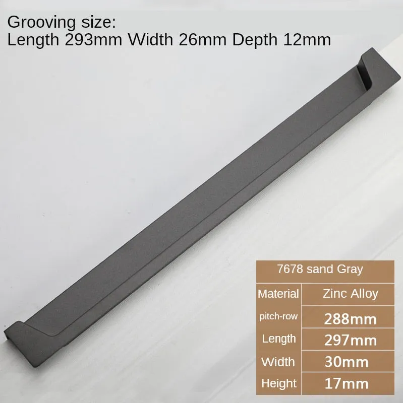 Black Slotting Sliding Door Handle Gold Modern European Style Concealed Button Closet Drawer Handle Furniture Hardware